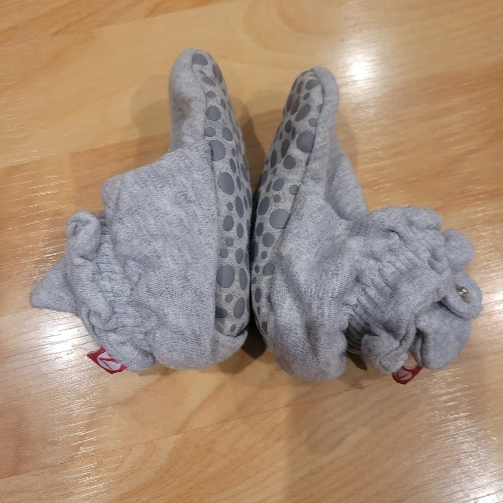 Zutano Cotton Gripper Baby Booties Grey Size 24 Months